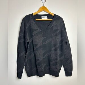 Beach Riot Sweater women XS Oversized Black Shine Holliday Party V-Neck Minimali